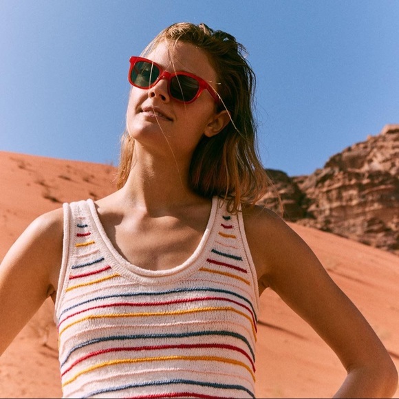 NWT Madewell Scoop Sweater Tank in Allgood Stripe - Picture 7 of 11